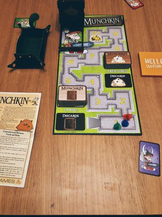 A game of Munchkin, setup and ready to play