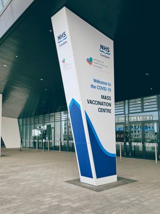 signage outside the vaccination centre