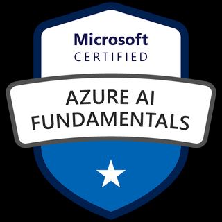 Microsoft Azure AI Fundamentals achievement badge