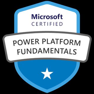 Microsoft Power Platform Fundamentals achievement badge