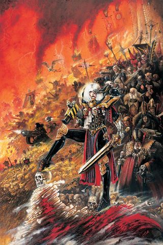 John Blanche illustration used on the Sisters of Battle codex in 1997